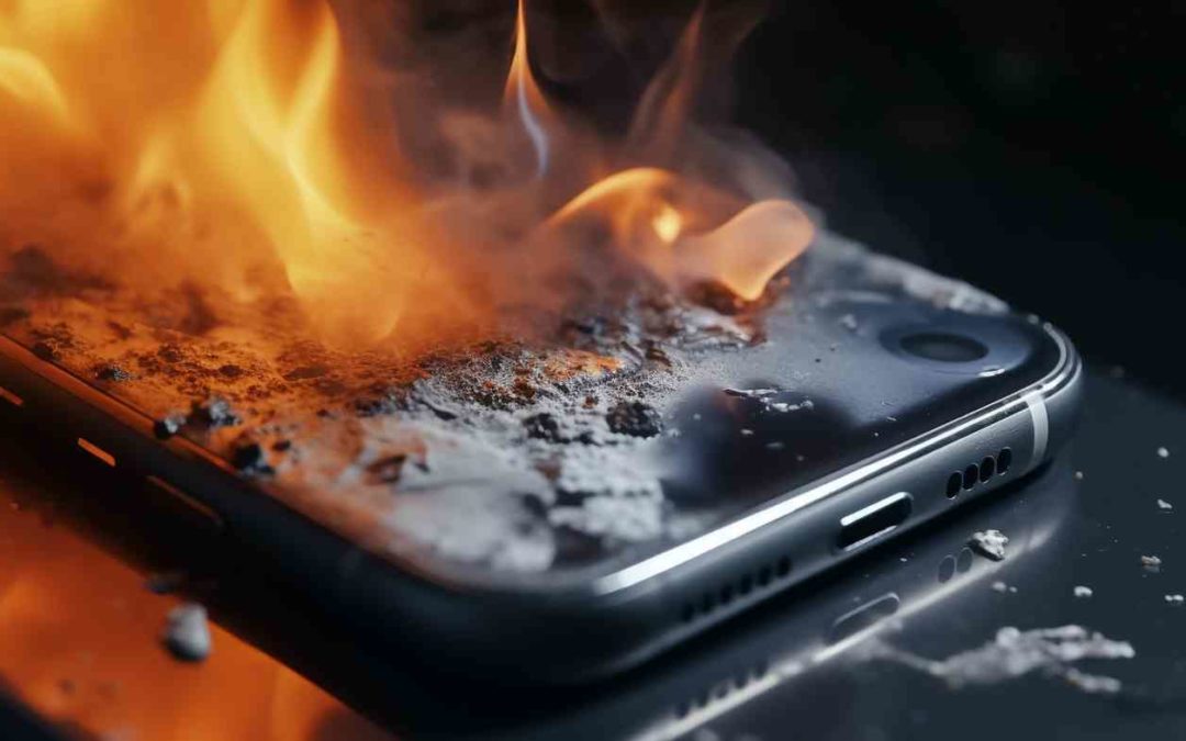 Brennendes Smartphone verursacht Schäden an einem Container und Müllwagen